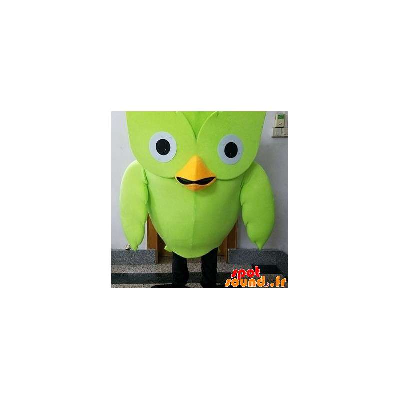 Grøn fuglemaskot, kæmpe ugle - Spotsound maskot