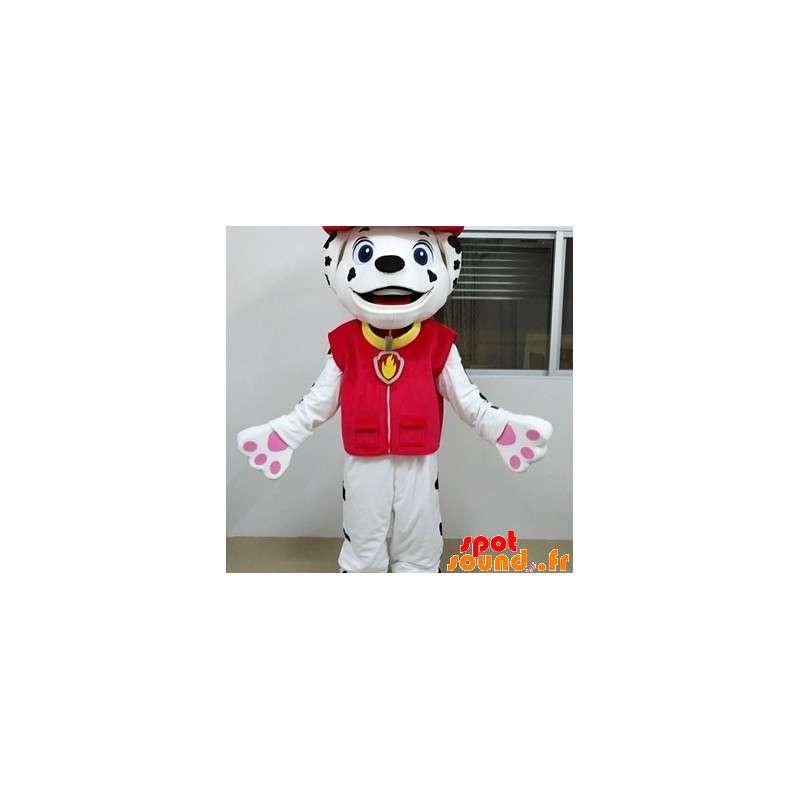 Dalmatisk maskot i brandmanutrustning - Spotsound maskot