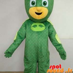 Geel mascotte superhero outfit