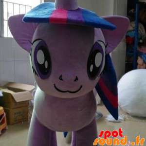 Jätte och mycket varm lila ponnymaskot - Spotsound maskot