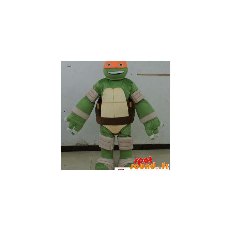 Ninja-skildpaddemaskot med orange pandebånd - Spotsound maskot