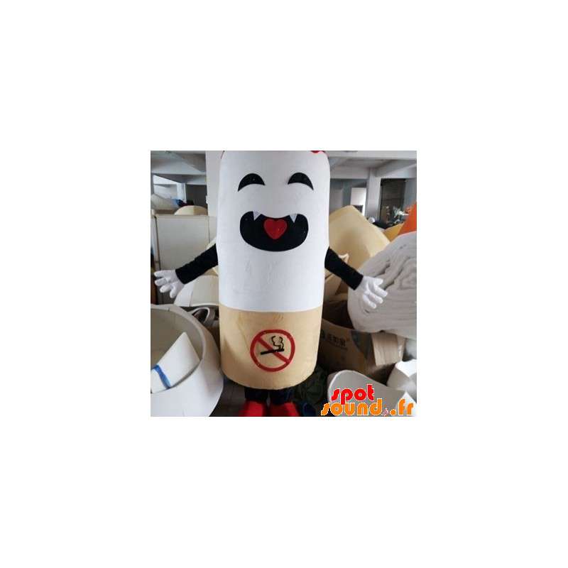 Kæmpe cigaretmaskot med forbudstegn - Spotsound maskot
