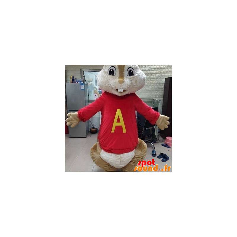 Alvin maskot, tecknad ekorre - Spotsound maskot