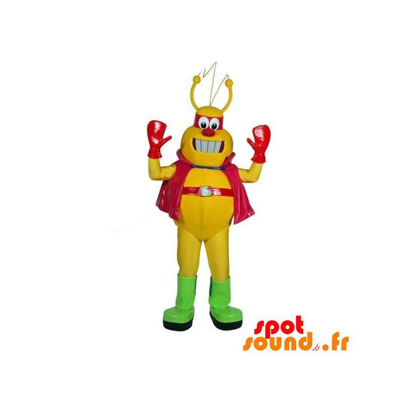 Mycket rolig gul och röd robotmaskot - Spotsound maskot