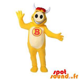 Gele Koe Mascot wit en heel...