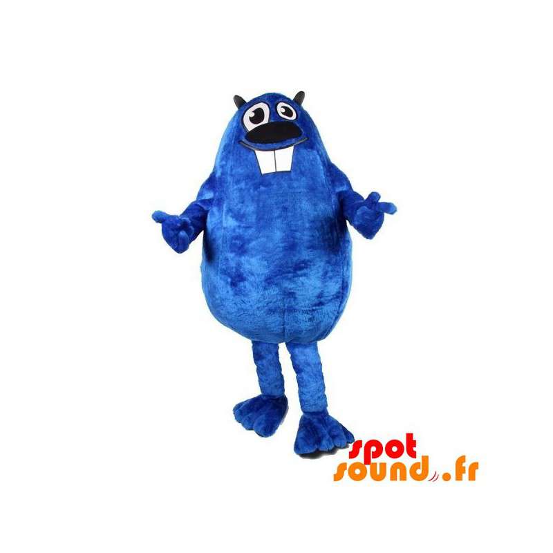 Blå bæver maskot, fyldig og sjov. Beaver kostume - Spotsound