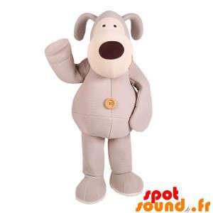 Stuffed Dog Mascot, Gray...