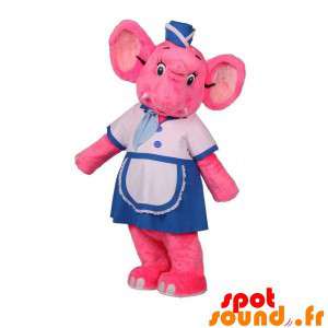 Mascot rosa elefant holding...