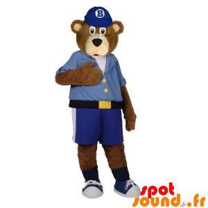 Mascot urso pardo vestido...