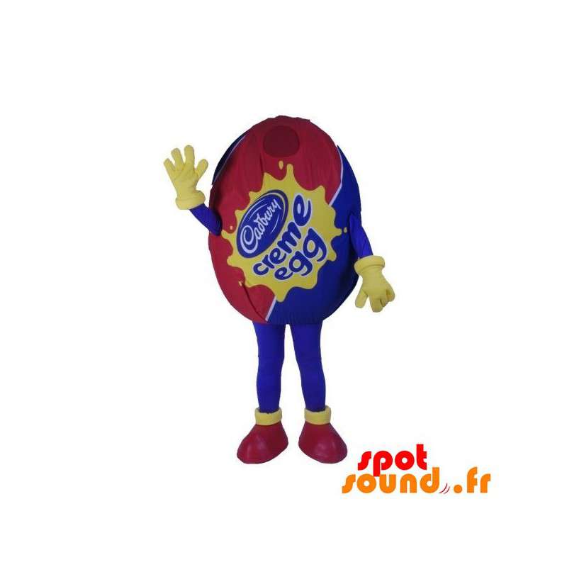 Maskot kæmpe rødt og blåt æg. Æg kostume - Spotsound maskot
