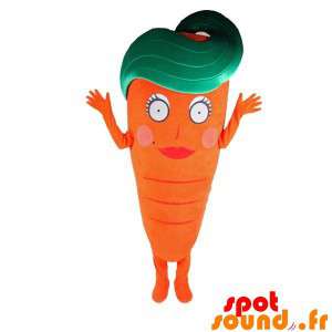 Mascot oranje en groene...