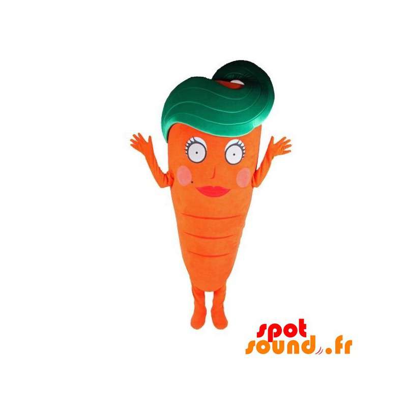 Orange och grön morotmaskot, jätte - Spotsound maskot