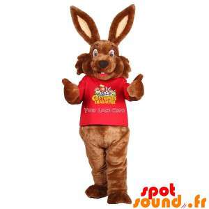 Brun kaninmaskot, söt och söt. Bunny kostym - Spotsound maskot