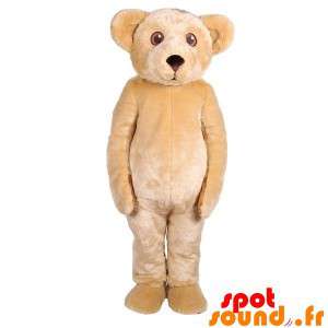 Helt anpassningsbar beige björnmaskot - Spotsound maskot