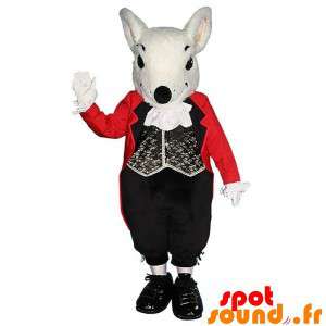 Hvit rotte maskot med en...