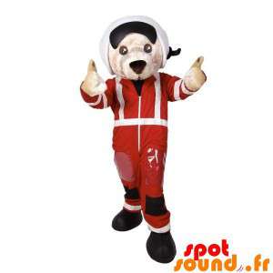 Hundemaskot i pilot-outfit. Aviator maskot - Spotsound maskot