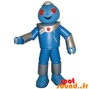 Giant Robot maskotti, harmaa ja sininen. Robot Suit - Robottien maskotteja - MASFR033744 - SpotSound.fr