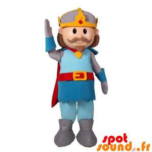 Mascot mustached ridder, prins med en kappe - Spotsound maskot