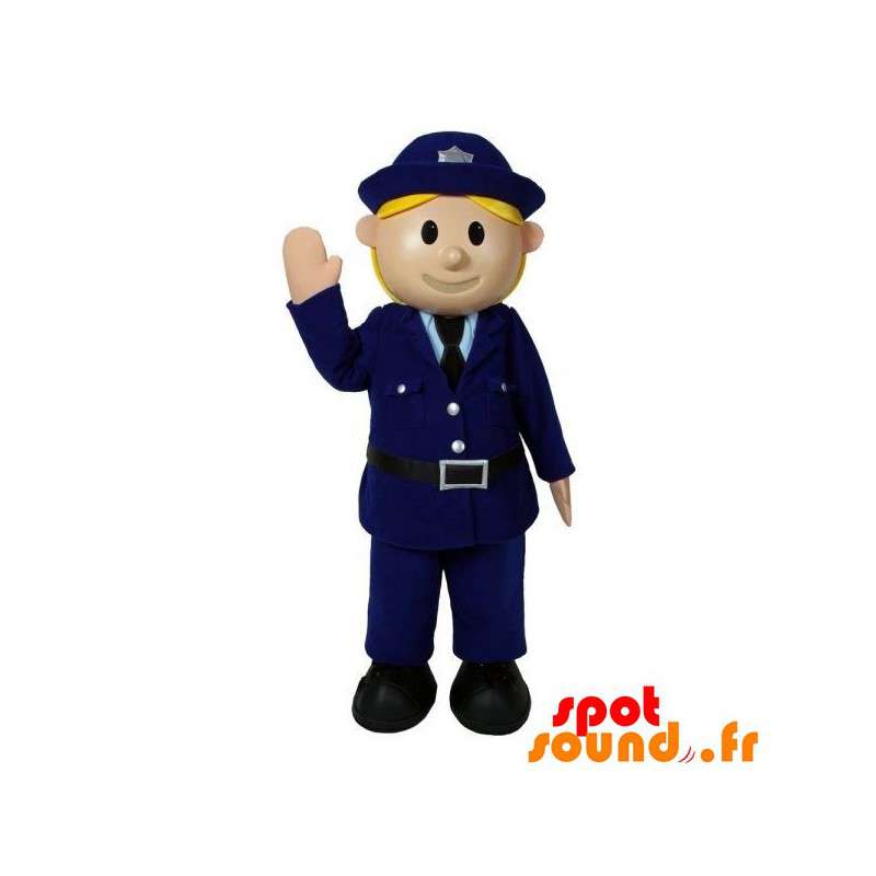 Poliskvinnas maskot i uniform. Polisdräkt - Spotsound maskot