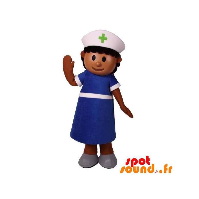 Sjuksköterska maskot, sjuksköterska klädd i blått - Spotsound