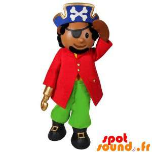 Piratmaskot, kapten med hatt och ögonlapp - Spotsound maskot