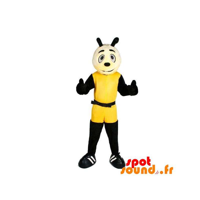 Kæmpe gul og sort bi-maskot. Insekt maskot - Spotsound maskot