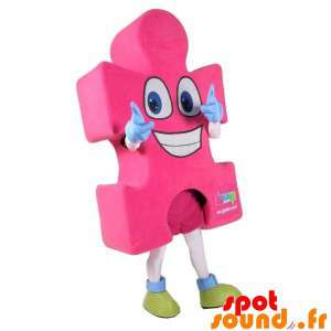 Mascot lyserød puslespil, kæmpe. Puzzle kostume - Spotsound