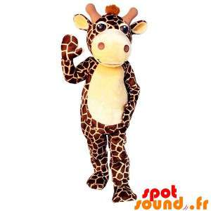 Mascot brun og gul giraff,...