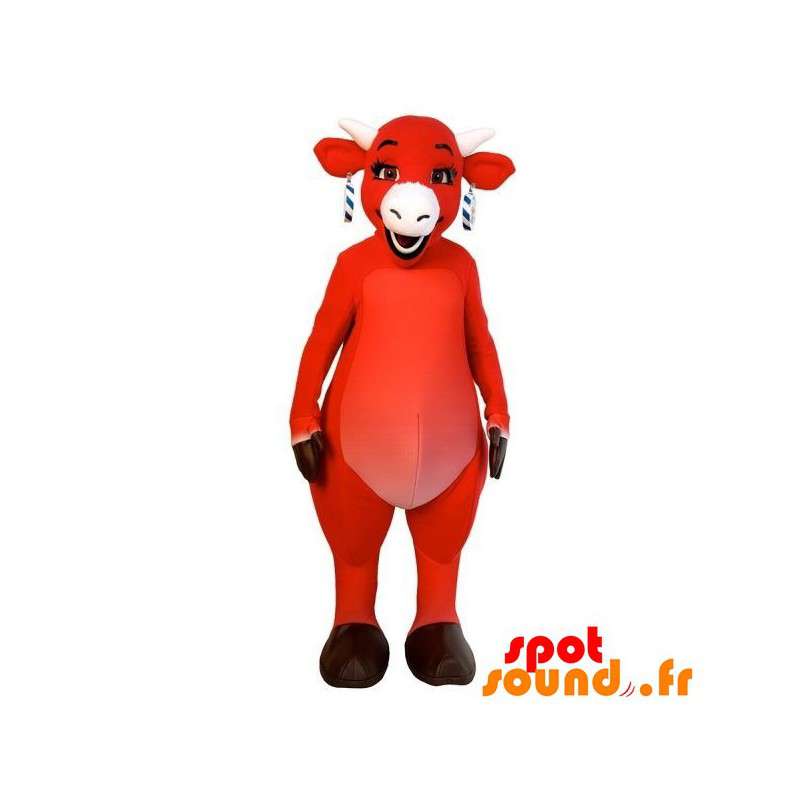 Kiri ko maskot, brandets berømte røde ko - Spotsound maskot Kiri ko maskot, brandets berømte røde ko - Spotsound maskot