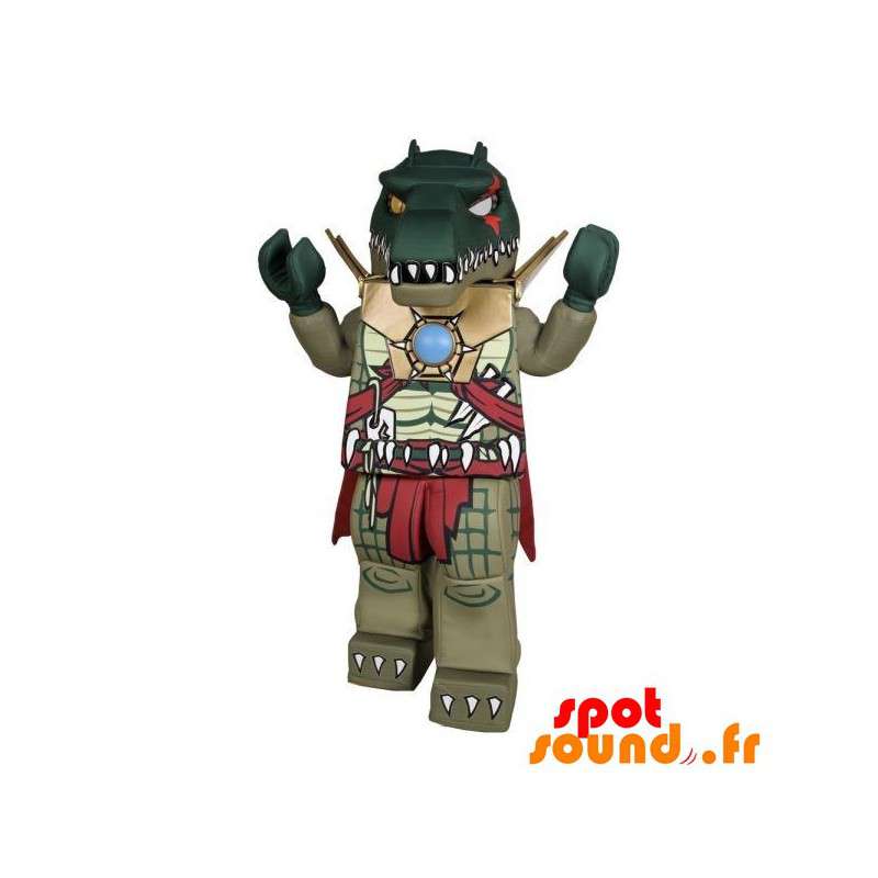 Lego maskot, mycket läskig grön krokodil - Spotsound maskot