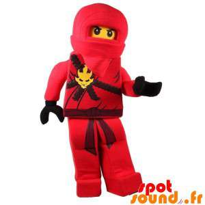 Lego maskot i rød ninja-outfit - Spotsound maskot