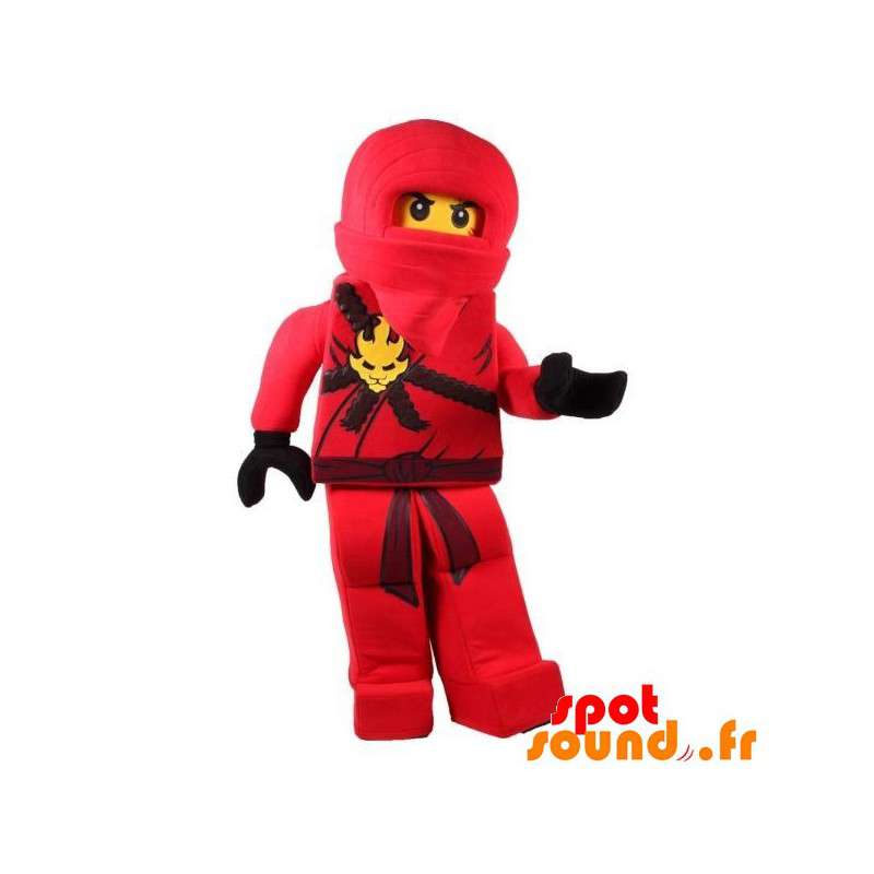 Lego maskot i röd ninjadräkt - Spotsound maskot