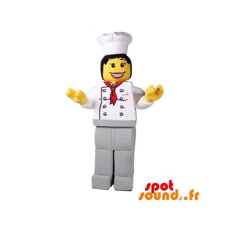 Lego maskot klædt ud som en kok - Spotsound maskot