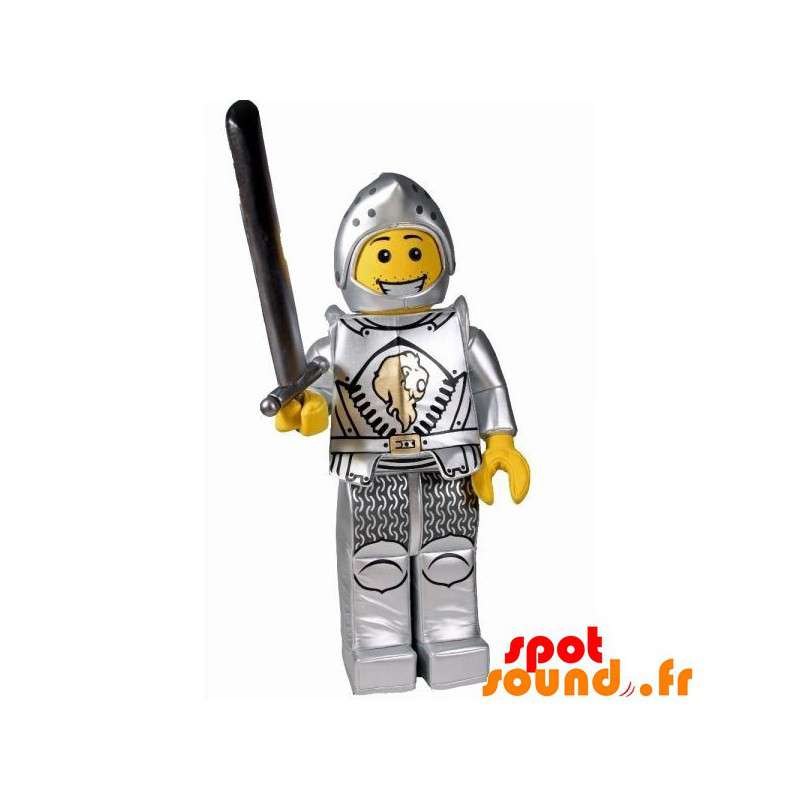Lego maskot i ridderdragt med rustning - Spotsound maskot Lego maskot i ridderdragt med rustning - Spotsound maskot