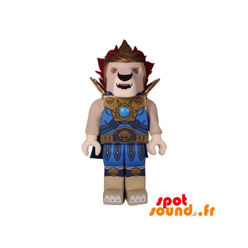 Lego maskot i form av ett lejon med rustning - Spotsound maskot