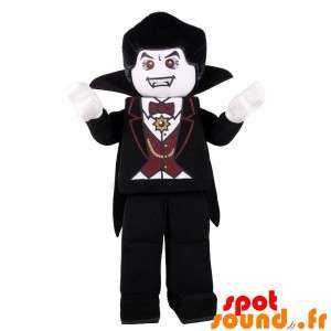 Lego maskot, vampyr med et flot sort kostume - Spotsound maskot