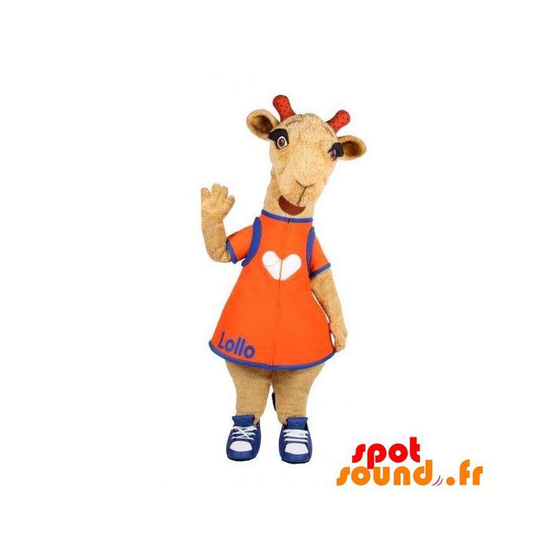Kamelmaskot, brunt får. Ged kostume - Spotsound maskot Kamelmaskot, brunt får. Ged kostume - Spotsound maskot