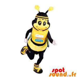 Mascotte d'abeille jaune et...