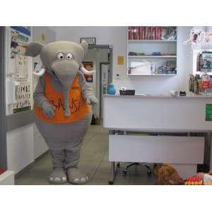 Mascot elefante grigio,...