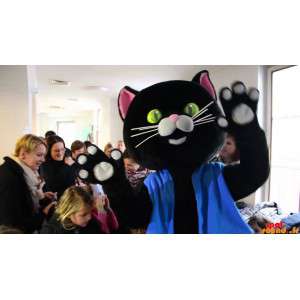 Black Cat Mascot Dressed In...