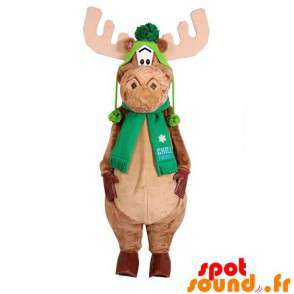 Elgmaskot, rensdyr med tørklæde og hat - Spotsound maskot