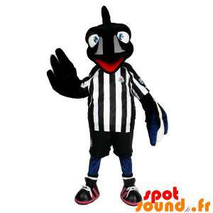 Sort krage maskot med sportsudstyr - Spotsound maskot