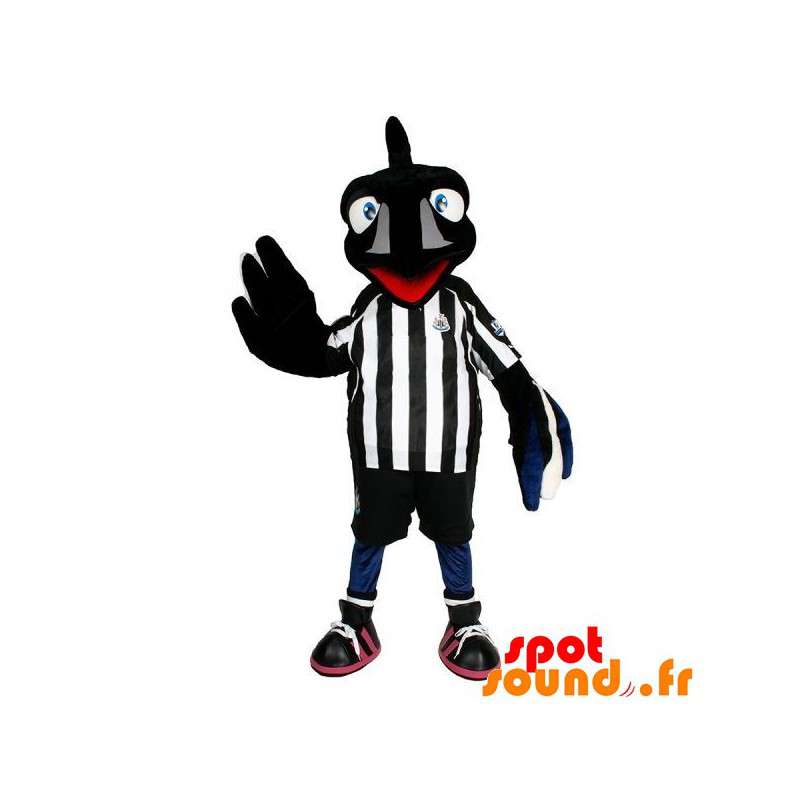 Sort krage maskot med sportsudstyr - Spotsound maskot