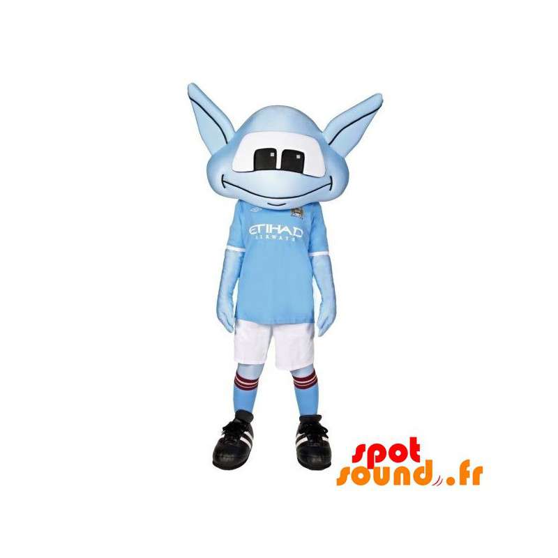 Blå främmande maskot med sportdräkt - Spotsound maskot