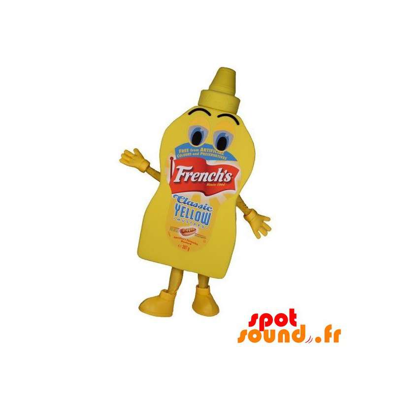Mayonnaise krukke maskot, gul sauce, kæmpe - Spotsound maskot
