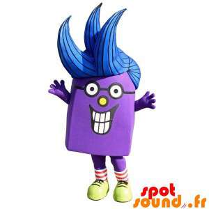 Mascotte de bonhomme violet...
