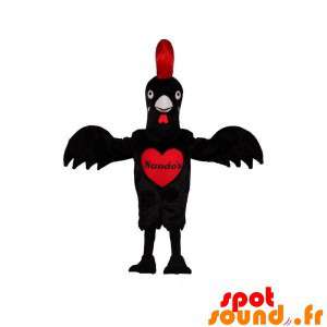 Rooster Mascot Black And...