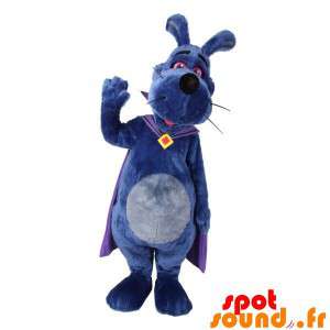 Lila hundmaskot med en udde. Kaninmaskot - Spotsound maskot