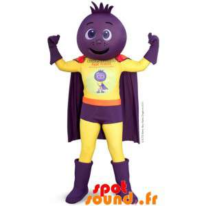 Superheld mascotte, met ui...