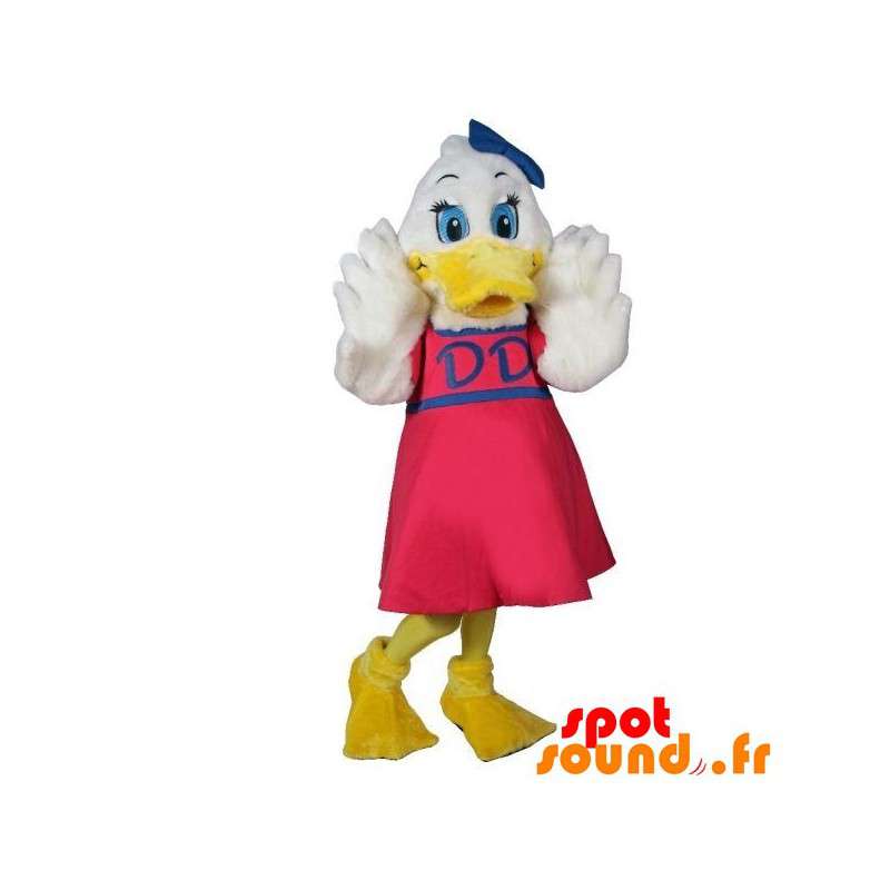 Blanco mascota del pato con un vestido rosa en Mascota de los patos Cambio  de color Sin cambio Tamaño L (180-190 cm) Croquis antes de fabricar (2D) No  ¿Con la ropa? (si